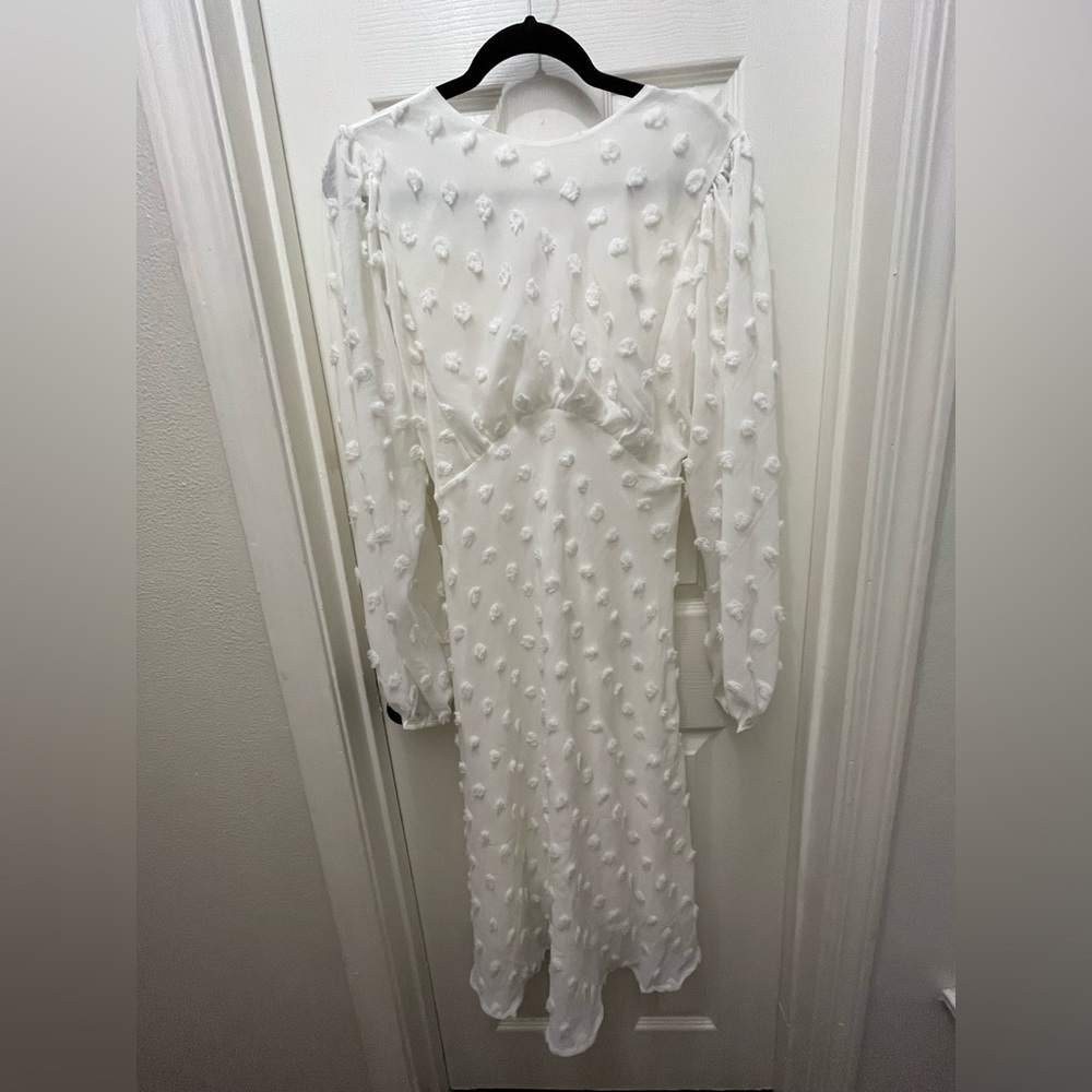 Cotton Candy Sheer Midi Dress in White NWT